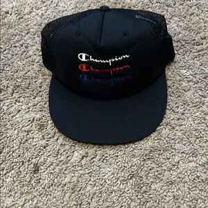 Champion Black Cap with Multicolor Logo